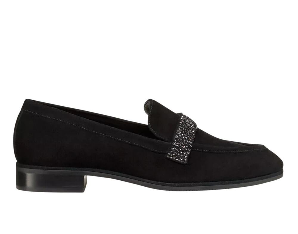 Stuart Weitzman Refined Black Palmer Sleek Royale Loafers Size 5.5 B